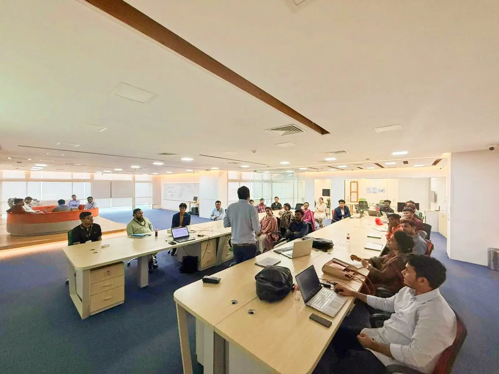 Students and mentors during an AI Forum Bangladesh session