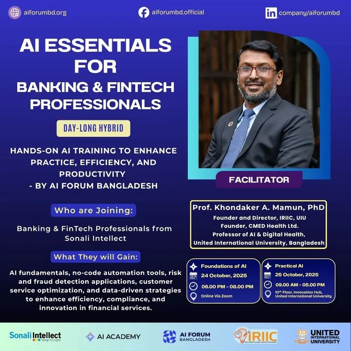Banking and FinTech professionals during an AI training session