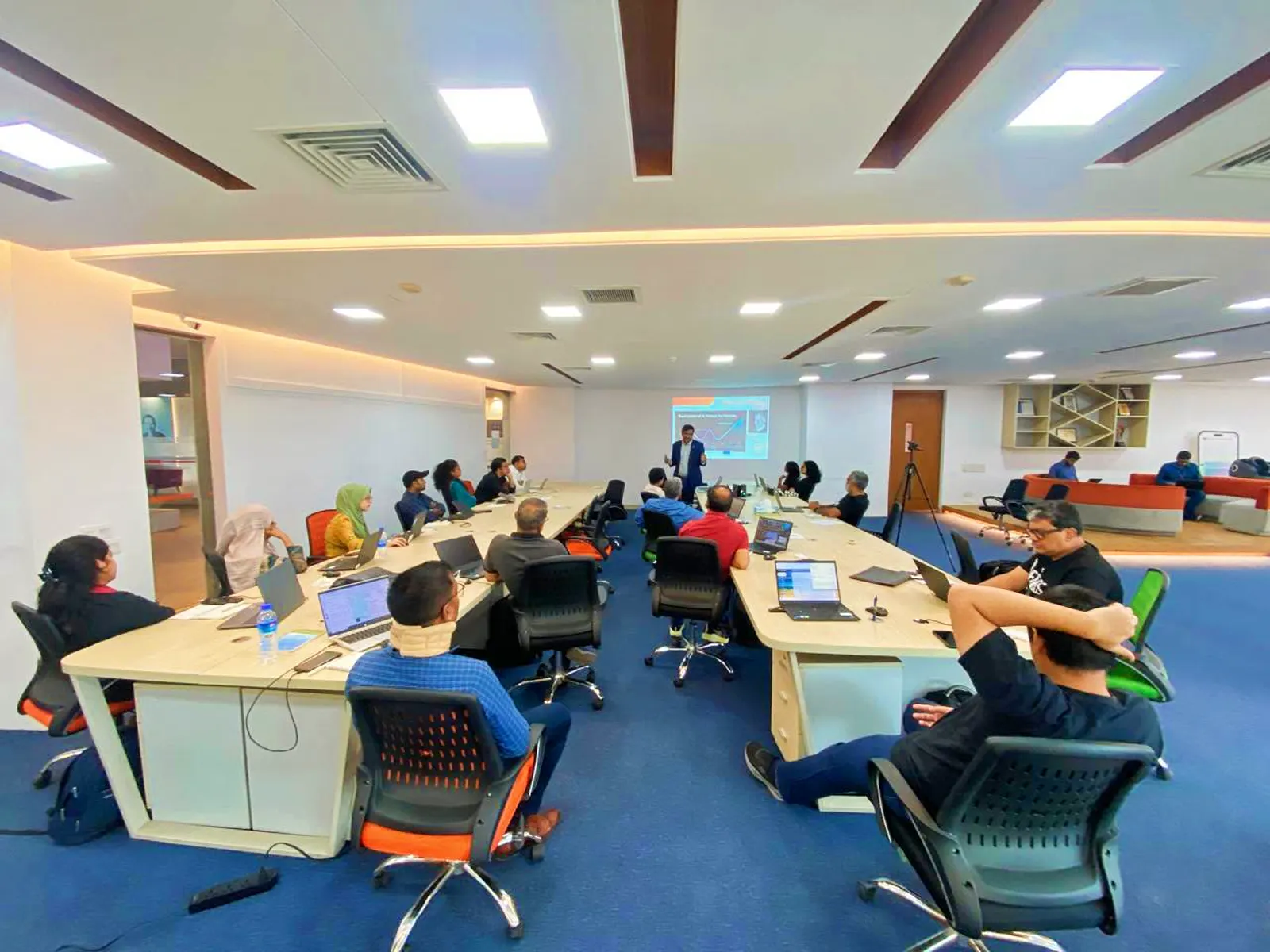 Participants collaborating at an AI Forum Bangladesh event